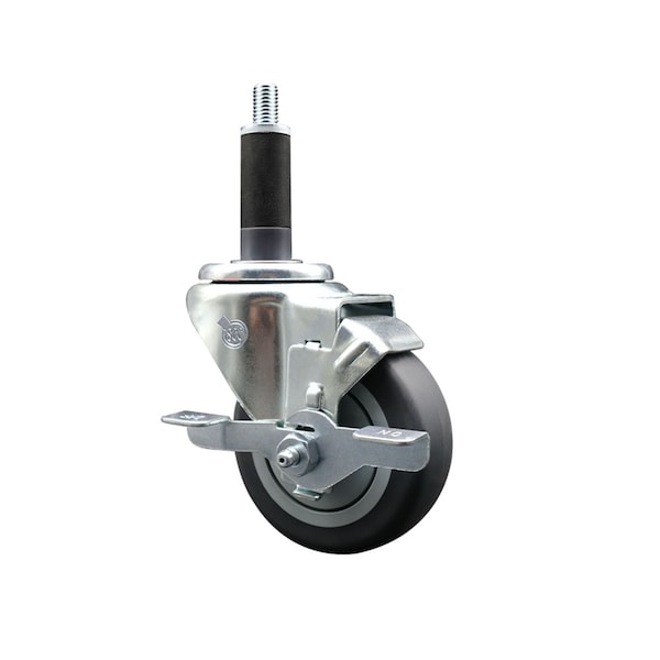 3.5'' SS Thermoplastic Rubber Swivel 1'' Expanding Stem Caster with Brake